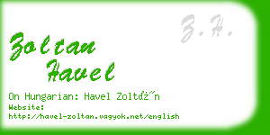 zoltan havel business card
